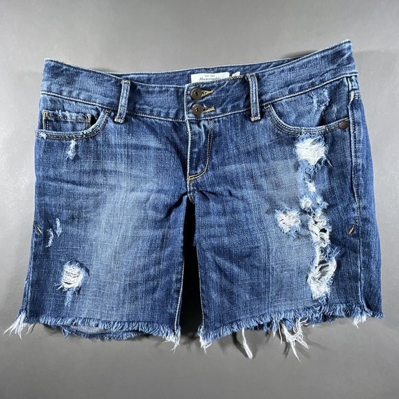 Abercrombie & Fitch Pants - Abercrombie & Fitch Distressed Low Rise Jean Shorts‎ Size 0